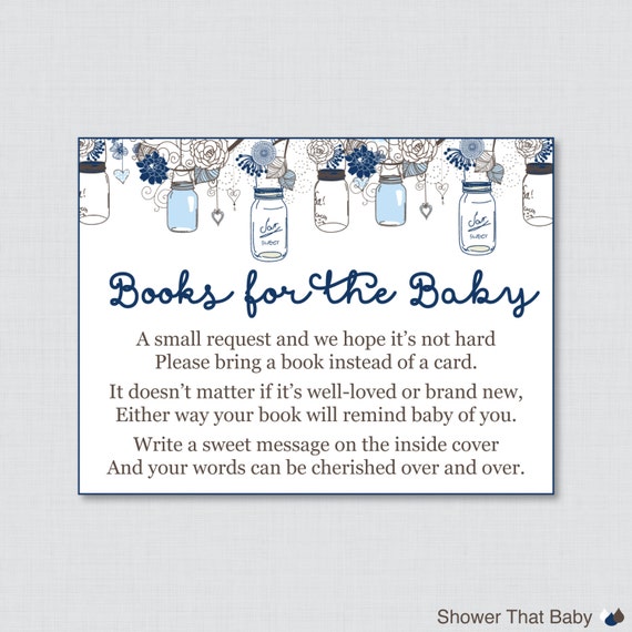 Mason Jar Baby Shower Bring a Book Instead of a Card