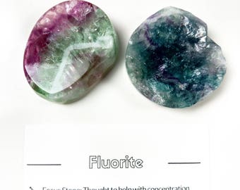 Worry Stones / Rainbow Fluorite Worry Stone / Fluorite Palm Stones / Fluorite Slab / Fluorite Stones / Fluorite Specimen