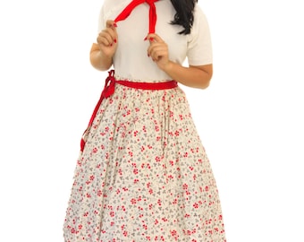 Vintage 1950s Dress / 50s Circle Skirt / Vintage 50s Floral Print Circle Skirt