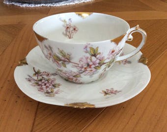 Cup and saucer French vintage Limoges france