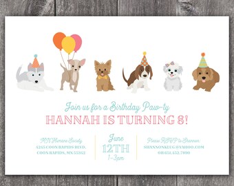 Puppy Paw-ty - Custom DIGITAL Birthday Party Invitation, any age