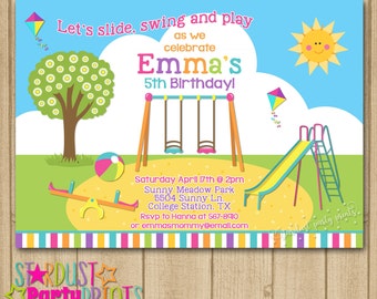 Birthday Invitations Park Kids Sample 5