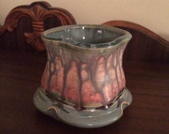 OOAK Ikebana Flower Frog Handmade Pottery Vase