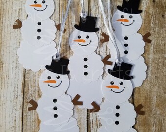 Christmas Gift Tags - Handmade Gift Tags - Snowman Gift Tag - Holiday Gifts