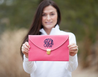 Hot Pink Monogram Clutch Purse!!