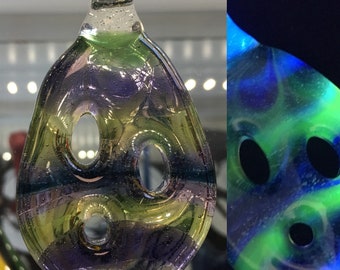 Black light reactive Glass pendant