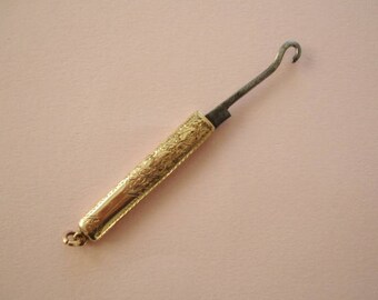 Antique Gold Folding Button Hook