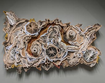 Book Sculpture with Colored Pages + 70s Romance Novels .|| R E A D Y to S H I P ||.