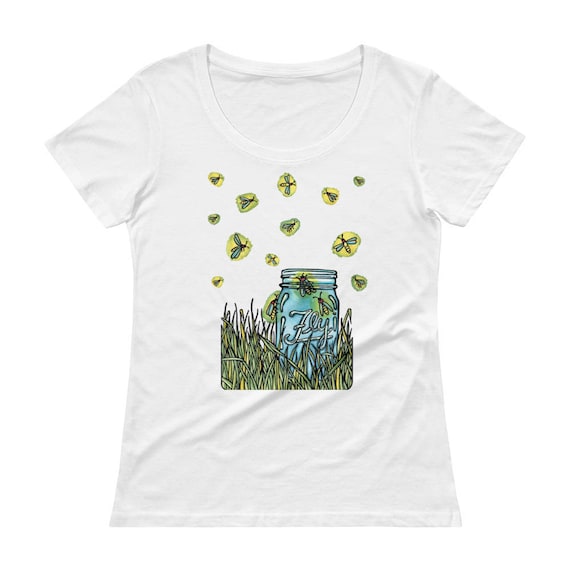 Fireflies by Sarah Angst Art - Ladies' Scoopneck T-Shirt