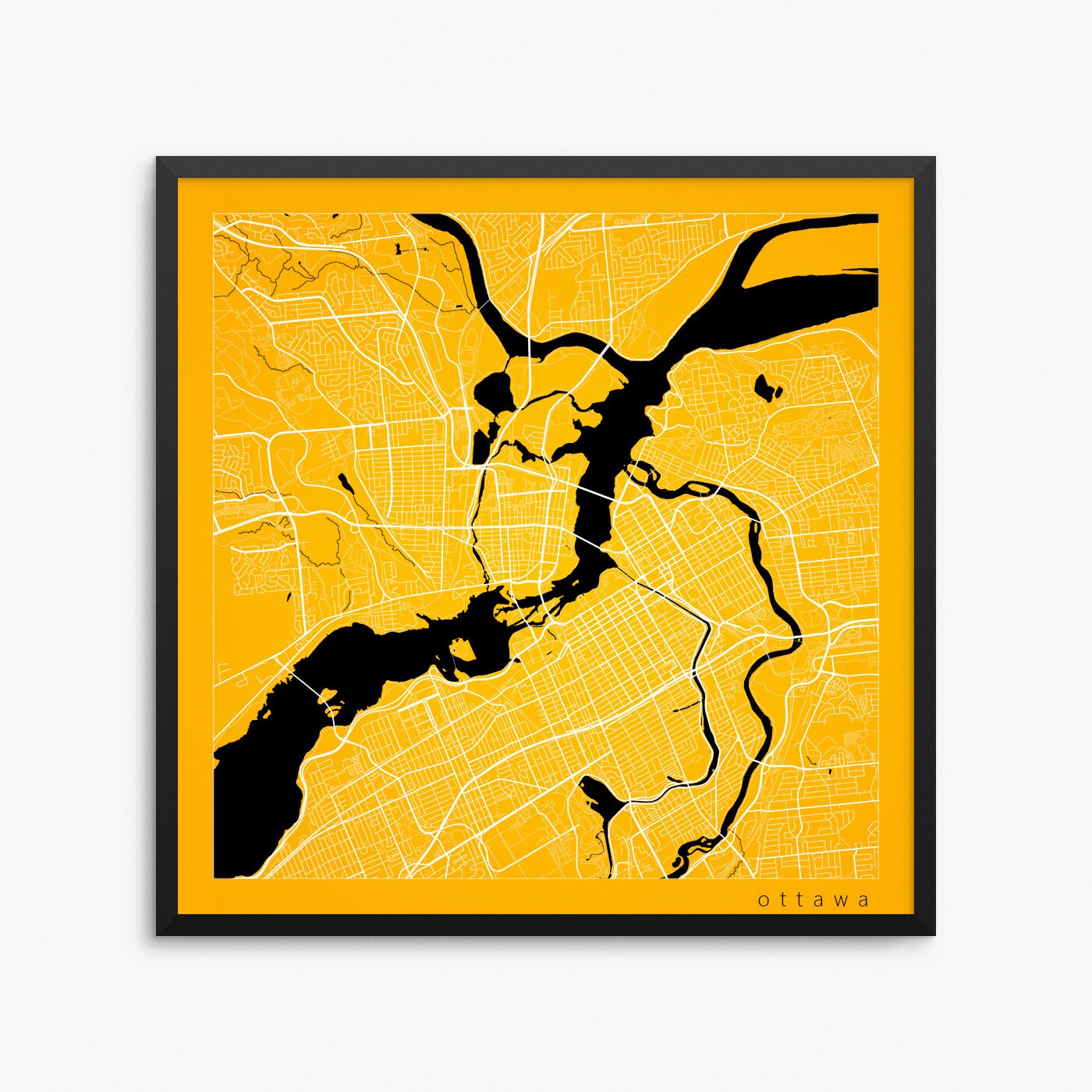 Ottawa Street Map Ottawa Canada Modern Art Print Ottawa
