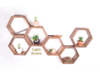 6 Honeycomb shelves, Hexagon Shelves, Geodesic Shelves, Geometric Shelves, Nursery Shelves, Hexagon shelf, Floating Shelf, Floating Shelves