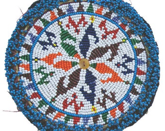 Vintage Beaded Remnant: Afghanistan, ''Gul I Peron''- Tribal Disk, Item 109