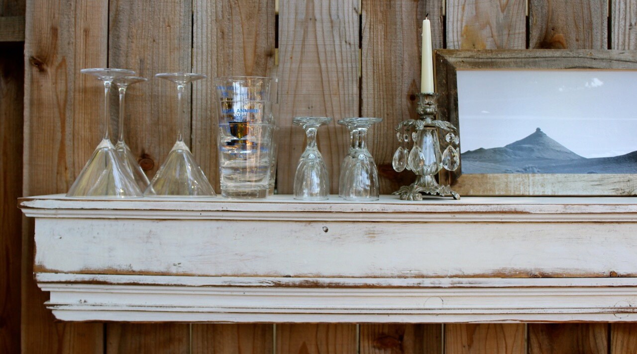 floating wood mantel wet bar shelf wall mount ledge shabby
