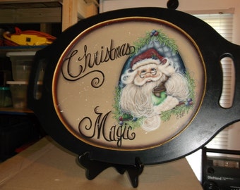 Hp wooden platter, Holidays, Christmas