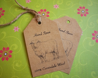 Tags for Corriedale Wool-Printable PDF- "Hand Spun Yarn"
