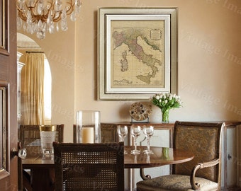 Old map of Italy (1794) Italian map in 5 sizes up to 43"x55" Restoration decorator Style Vintage map of Italy, Antique Home Decor Wall map