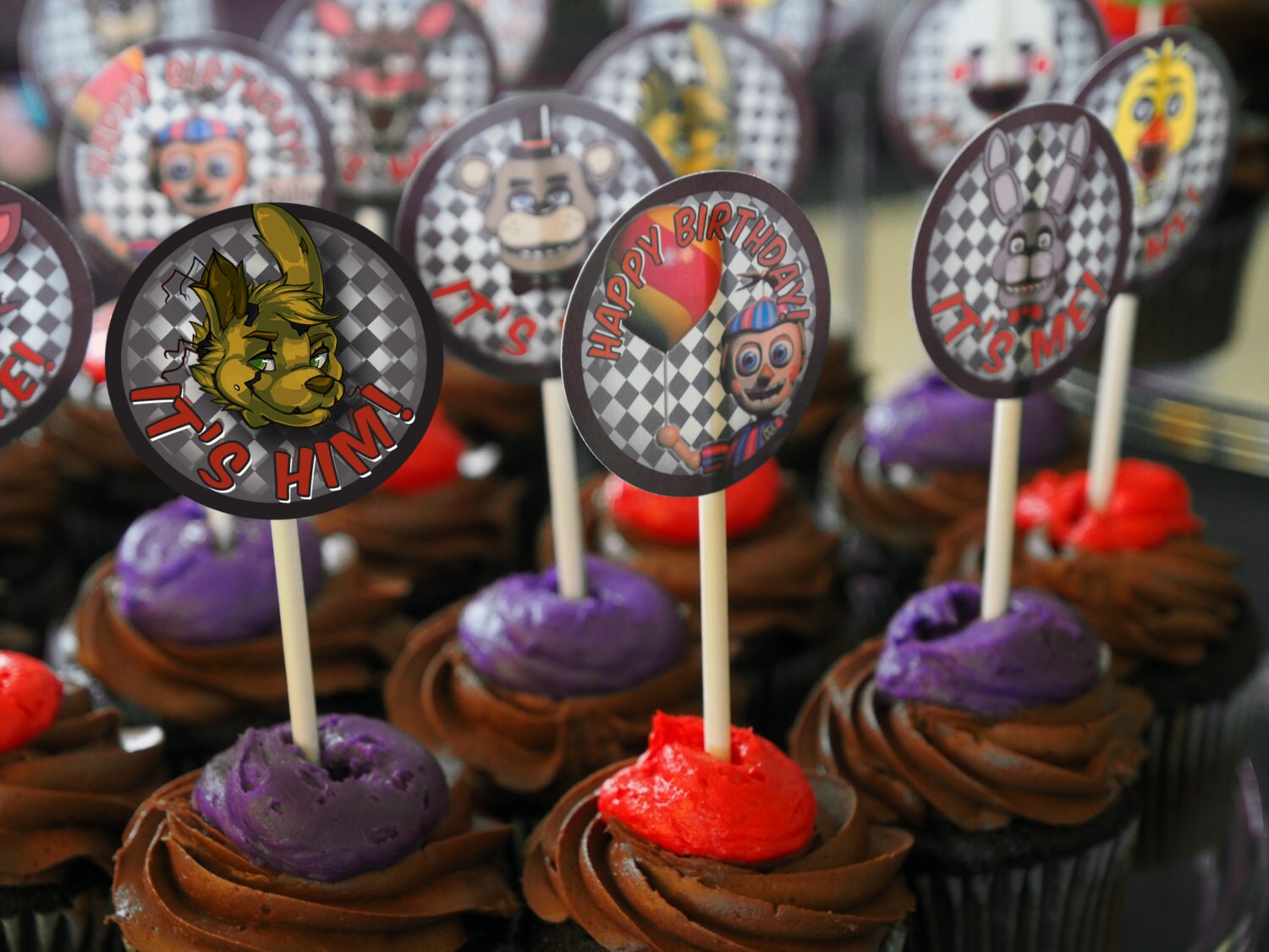 Five Night's At Freddy's Cupcake/Cake Topper Printable
