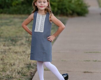 Girls ALine Dress Pattern - Reversible A Line Sheath Dress Pattern Instant Download PDF