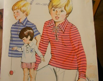 Vintage Kwik Sew Boys Shirt Pattern #429 Uncut