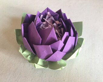 Handmade origami lotus flower