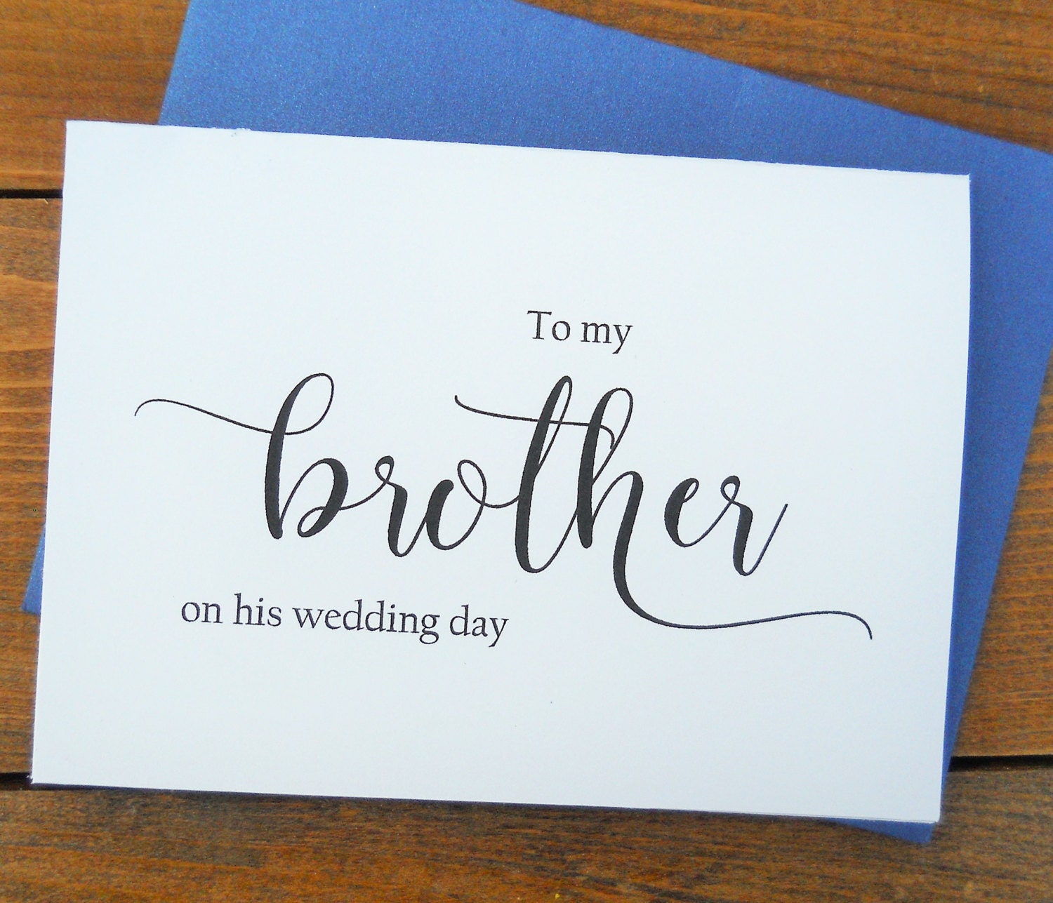 TO My BROTHER on his Wedding Day Wedding Note Card To My