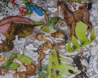 Vintage EAS Germany Die Cut Paper Farmyard Animal Scraps 3070A