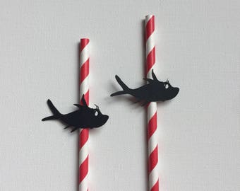 Cat in the Hat Decorations - Dr. Seuss Theme Party - Handmade Birthday Party Baby Shower red and White Straws Striped Straw Table Decor