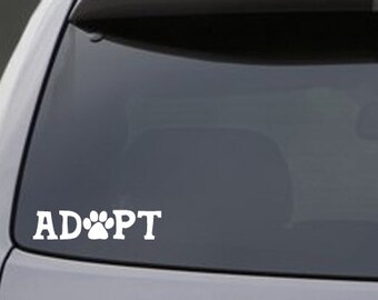 Spay Neuter Adopt Paw Print Vinyl Decal Sticker