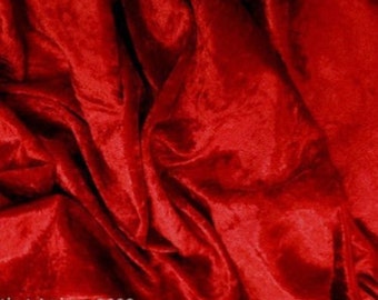 Red Velvet Crushed Velvet Fabric Craft Stretch Velour 150 cm Wide