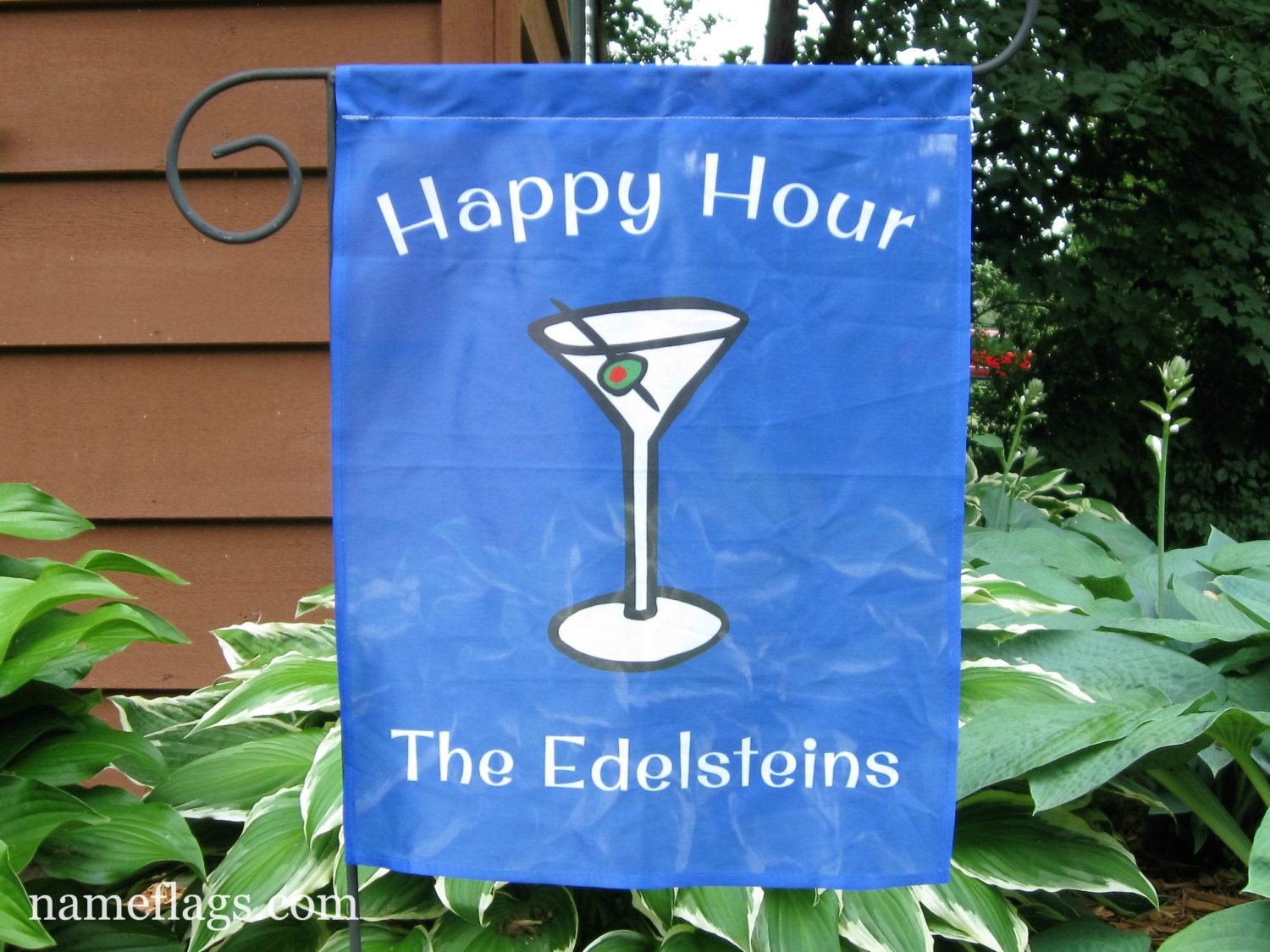 Personalized Martini Happy Hour Flag Garden or House Flag