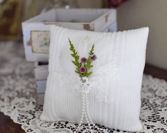 ringbearer pillow, winter wedding ringbearer pillow