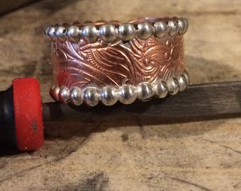 Copper floral ring