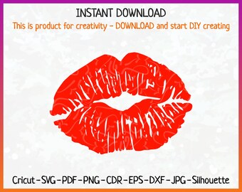 Kiss SVG Flaming lips SVG Kiss Cricut File Kiss Silhouette Transfer, Kiss Cut File, Kiss Download, Lips file for cutting, Valentines day svg