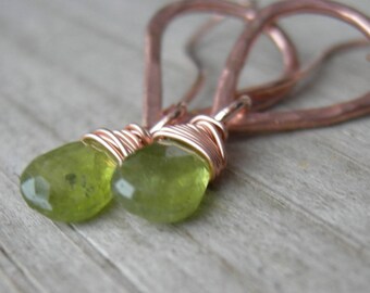 Petite Vesuvianite Rose Gold Fill Earrings