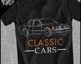 Mercedes W124 "Classic Cars Lineart" Shirt