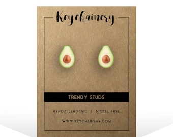 Avocado Stud Earrings - Vegan Stud Earrings - Fruit Stud Earrings - Nickel-free Stud Earrings