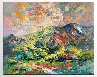 Oil Painting Landscape, Canvas Art Painting, Original Painting, Large Wall Art, Abstract Painting, Mountain Painting, Palette Knife Art