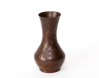 Small Vintage Hammered Copper Vase