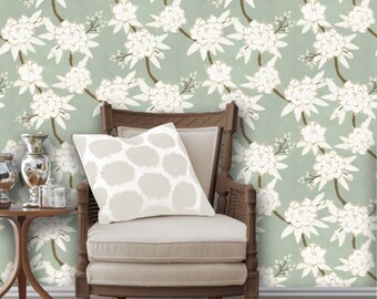 Paeonia Repositionable Peel 'n Stick Wallpaper Custom Sizes and Colors!