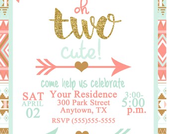 Aztec Tribal Birthday Invitation