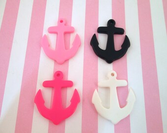Nautical Resin Anchor Charms Boating Pendant Cabochons, Cute Aquatic Sailor Design, #695b