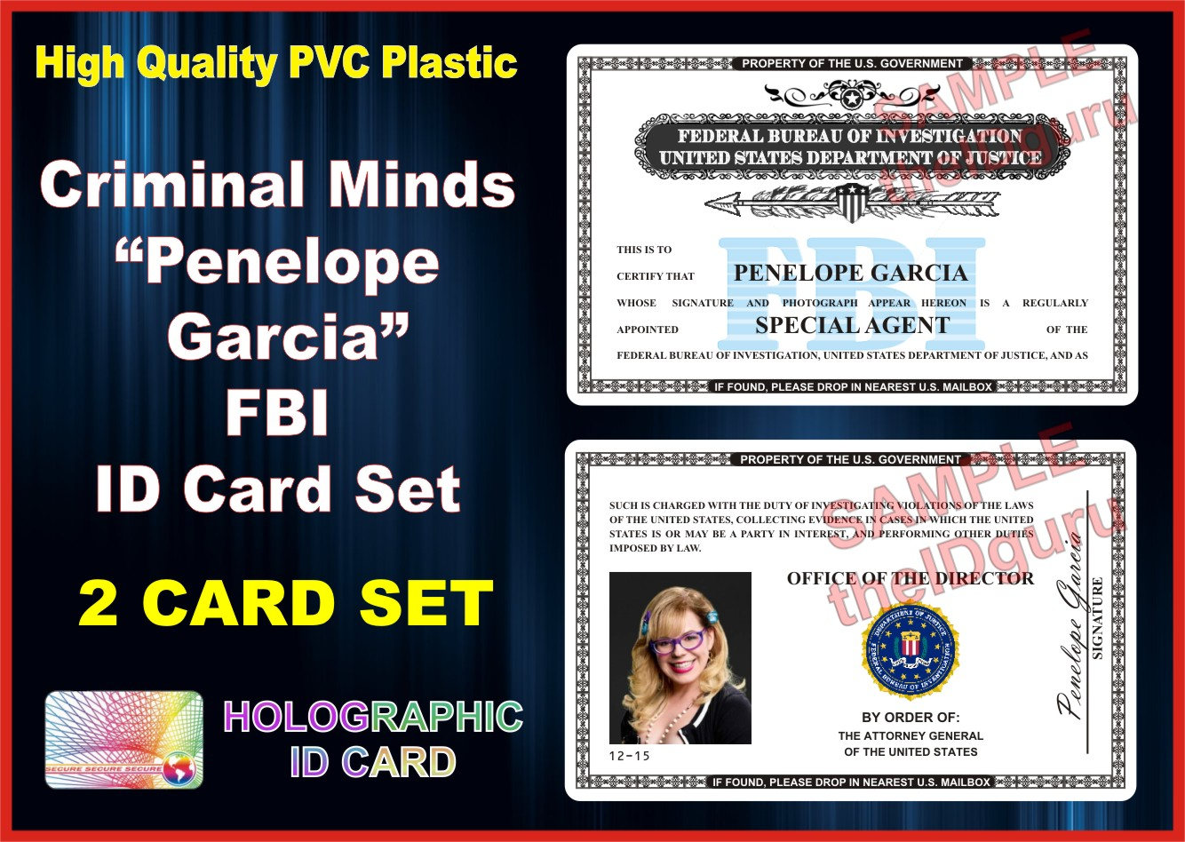 FBI ID Card Set X2 Penelope Garcia's Criminal Minds