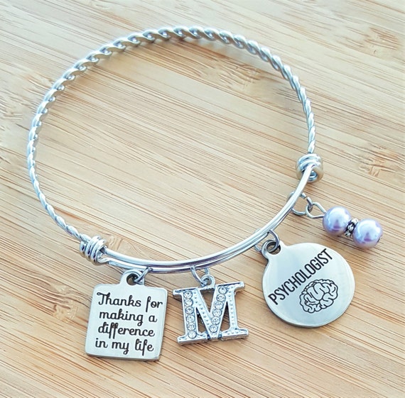 Personalized Psychology Gifts School Psychologist Gift Psychologist Gift Psychologist Bracelet Thanks for Making a Difference