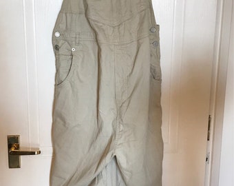 Stone beige dungarees plus size overalls