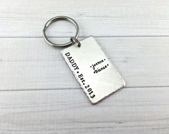 Daddy Keychain with Kids Names • Father's Day Gift • Gift for Dad • Gift for Grandpa
