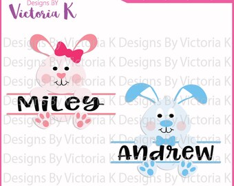 Easter svg, Easter Bunny svg, Rabbit svg, Split Monogram, SVG, DXF, EPS Files, Cricut Design Space, Vinyl cut Files