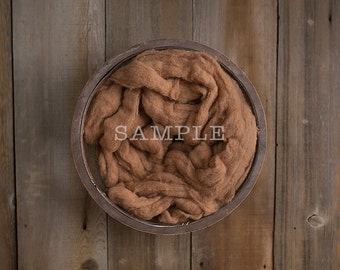 Rustic Wood Bowl Nest Newborn Digital Photography Prop/ Backdrop