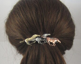 HORSES FRENCH BARRETTE 80mm- Horse Hair Clip- Equestrian Gift- Hores Lover Gift