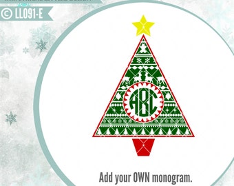 Aztec Christmas Tree with Star LL091 E - SVG - Vector - Cutting File - ai, Eps, svg (Cricut), dxf (for Silhouette users), jpg, pngE