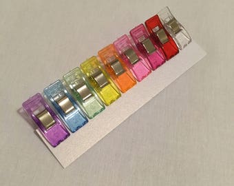 Rainbow Quilt Binding Clips, 9 clips